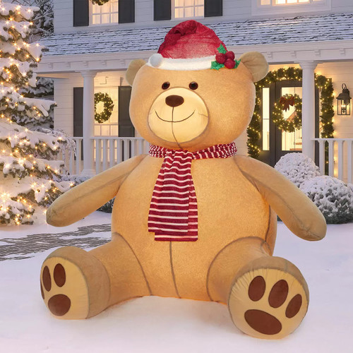 8' Plush Inflatable Teddy Bear With Lights | Fairdinks