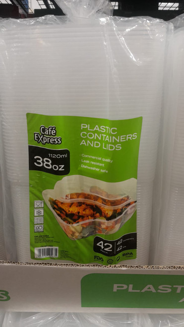 Cafe Express Clear Plastic Containers 42CT Containers and Lids | Fairdinks