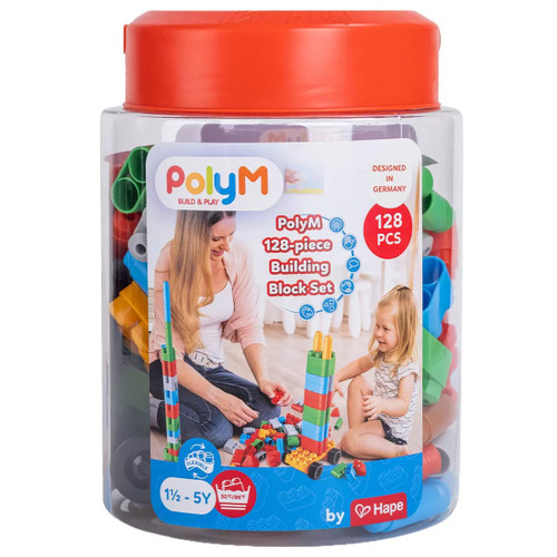 PolyM Building Block Set 128 Pieces | Fairdinks