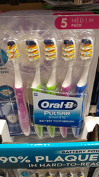 Oral-B Pulsar Battery Toothbrush - Medium - 5 Pack | Fairdinks