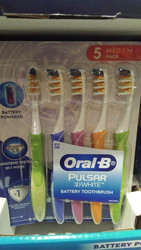 Oral-B Pulsar Battery Toothbrush - Medium - 5 Pack | Fairdinks