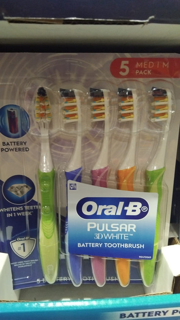 Oral-B Pulsar Battery Toothbrush - Medium - 5 Pack | Fairdinks