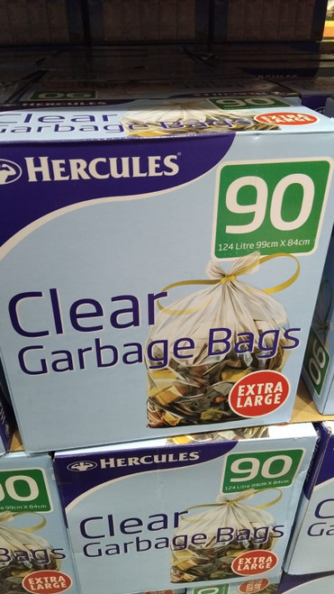 Hercules Clear Garbage Bag XL 90CT 124L | Fairdinks