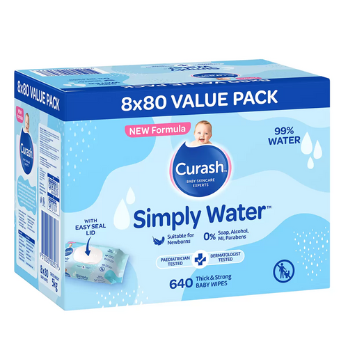 Curash Simply Water Wipes 640 Count | Fairdinks