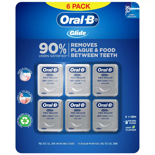 Oral B Glide Deep Clean Floss Mint 6 x 40M | Fairdinks