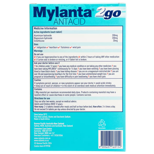 Mylanta Original 144 Chewable Tablets | Fairdinks