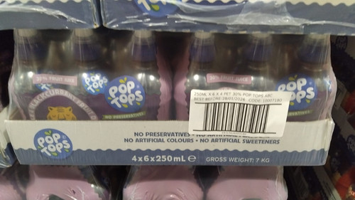 Pop Tops Blackcurrant 24 x 250ML | Fairdinks