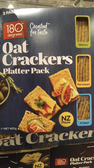 180 Degrees Oat Crackers Parmesan Walnut & Seed 420G | Fairdinks