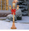 Lamp Post With Red Bow & 220 LED Lights 7'/2.1M | Fairdinks