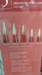Holiday LED Glass Trees Set of 5 - Red | Fairdinks
