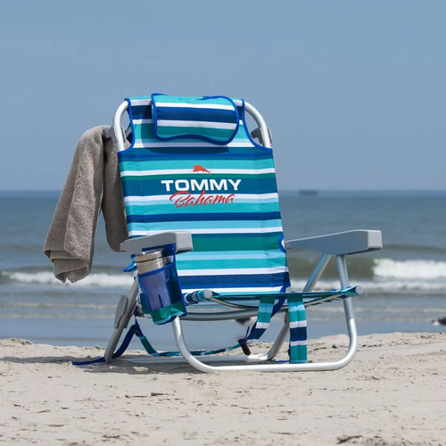 Tommy Bahama Backpack Beach Chair 5 Reclining Positions - Blue | Fairdinks