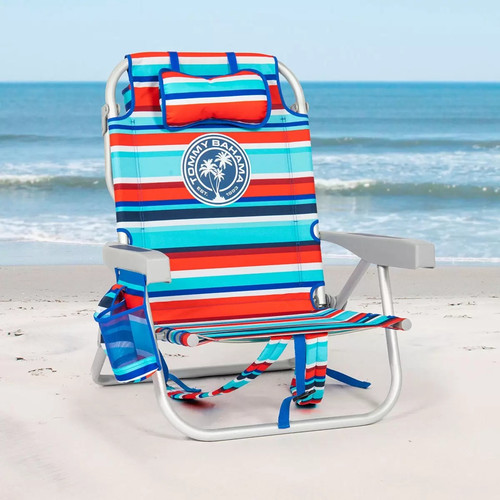 Tommy Bahama Backpack Beach Chair 5 Reclining Positions - Multi-Striped | Fairdinks