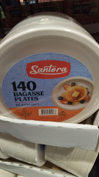 Santora 10" Bagasse Plates 140 Count | Fairdinks