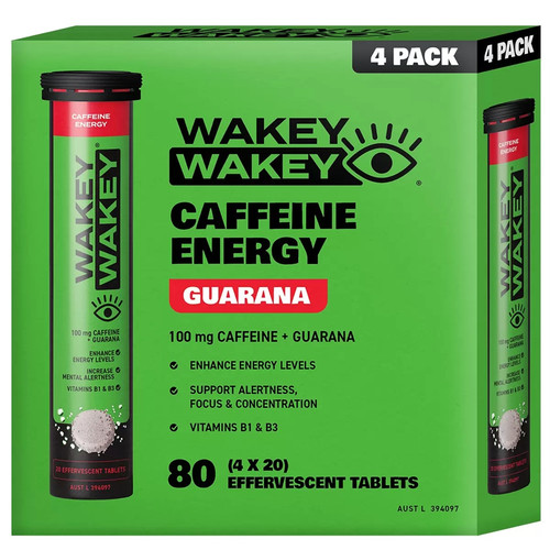 Wakey Wakey Energy Effervescent 4 x 20 Tablets | Fairdinks