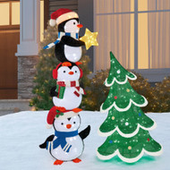 Stacked Penguins And Tree With LED Lights 72"/ 1.8M | Fairdinks