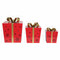 Metal Gift Boxes W/ LED Lights Set of 3 - Red | Fairdinks