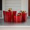 Metal Gift Boxes W/ LED Lights Set of 3 - Red | Fairdinks