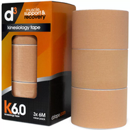 D3 K6.0 Kinesiology Tape 500MM x 6M x 3 Rolls - Beige | Fairdinks