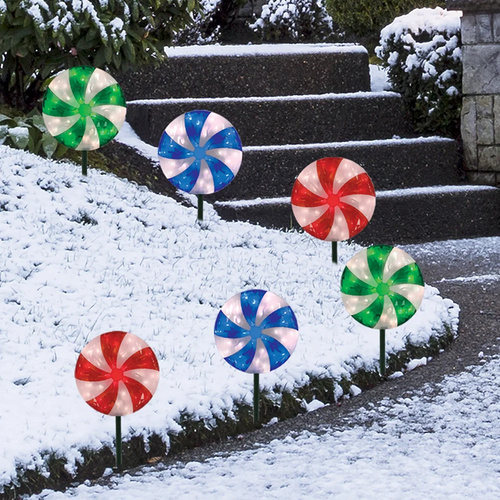 LED Peppermint Lawn Stakes With Adjustable Stakes | 10" / 25.4CM | Fairdinks