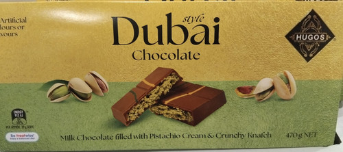 Hugos Dubai Style Pistachio Chocolate Bar 470G | Fairdinks