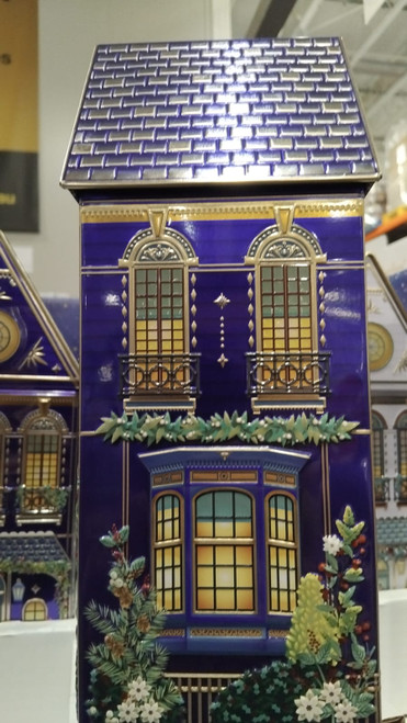 Silver Crane Winter House Tin W/ Speculoos Cookies 345G - Blue | Fairdinks