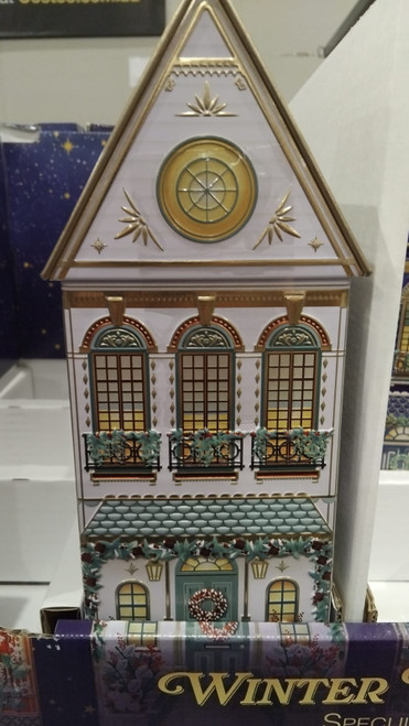 Silver Crane Winter House Tin W/ Speculoos Cookies 345G - White | Fairdinks