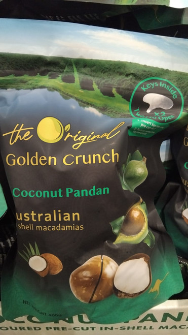 Golden Crunch Coconut Pandan Inshell Macadamias 400G | Fairdinks