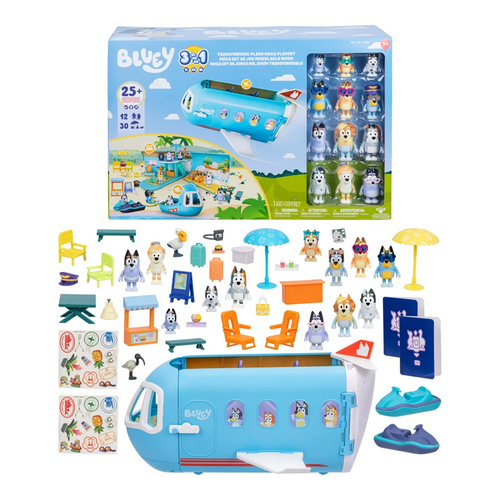 Bluey Airplane And Mega Playset With Sound and Music | Fairdinks