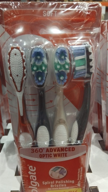 Colgate 360 Optic White Toothbrush 8PK - Soft | Fairdinks
