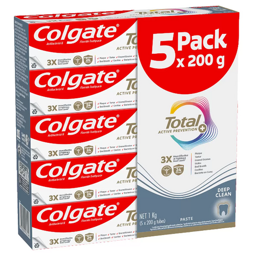Colgate Total Active Prevention Toothpaste 5 x 200G | Fairdinks