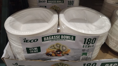 IECO Bagasse 16oz Bowl 180 Pack | Fairdinks