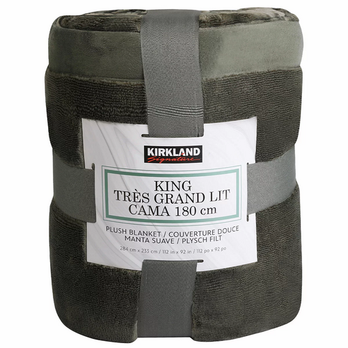 Kirkland Signature Plush Blanket King 284 x 233cm Green | Fairdinks