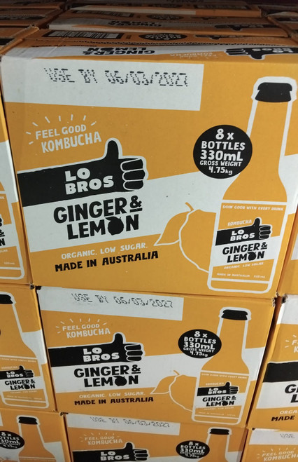 Lo Bros Ginger Lemon Kombucha 8 x 330ML - 2.64L | Fairdinks