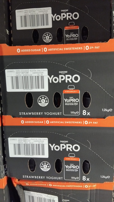 Yopro Strawberry Pouches 8 x 150G - 1.2KG | Fairdinks