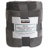Kirkland Signature Plush Blanket King 284 x 233cm Grey | Fairdinks