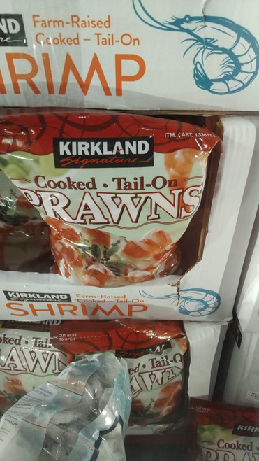 Kirkland Signature Cooked Prawns Tail On 21/25 - 908G | Fairdinks