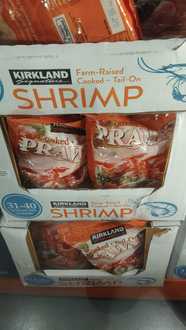 Kirkland Signature Cooked Prawns Tail On 31/40 - 908G | Fairdinks
