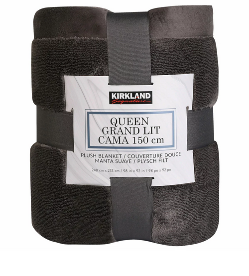 Kirkland Signature Plush Blanket Queen 248CM x 233CM - Grey | Fairdinks
