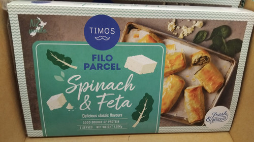 Timos Spinach & Feta Filo Parcels 6PK 1.02KG | Fairdinks