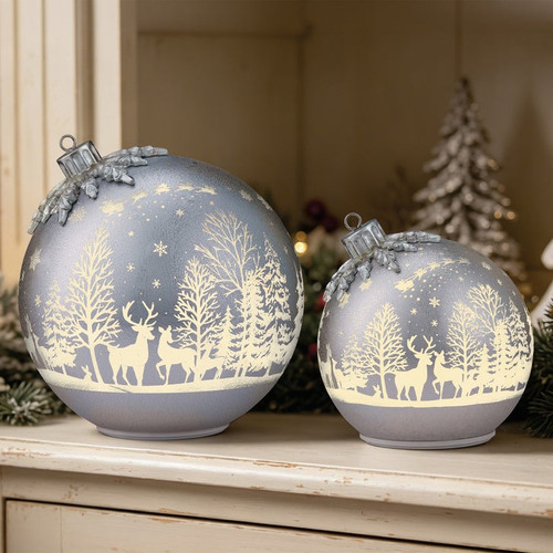 Glass Rotating Balls Set of 2 - Silver | Fairdinks