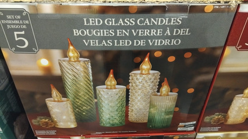 LED Glass Candles Set of 5 - Green | Fairdinks