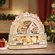 Wooden Advent Calendar With LED & Animation 49.8CM / 19.6" | Fairdinks