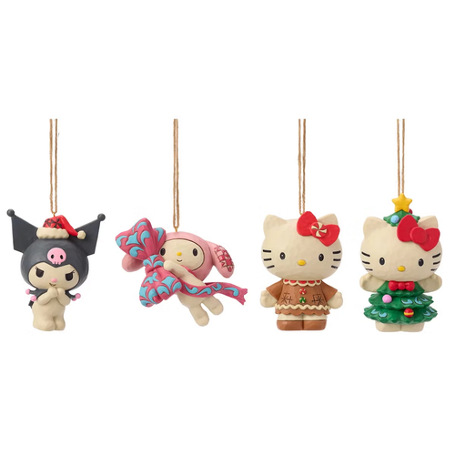 Jim Shore Licensed Hand-Painted Holiday Ornament Set 4 Piece Sanrio | Fairdinks