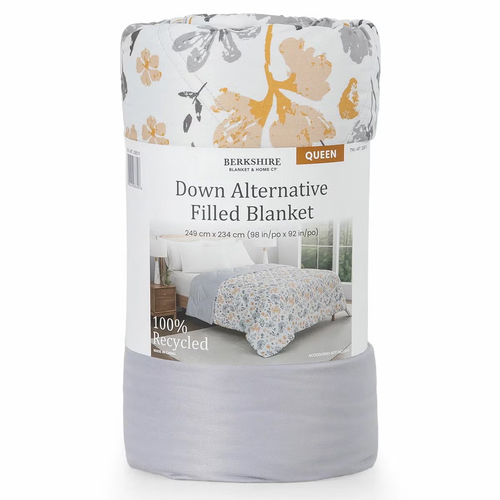 Berkshire Down Alternative Blanket Queen - Yellow Floral | Fairdinks