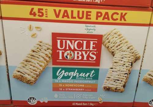 Uncle Toby's Muesli Bars Yoghurt Variety 45 Packs | Fairdinks