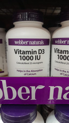 Webber Naturals Vitamin D3 1000IU 250 Soft Capsules | Fairdinks