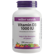 Webber Naturals Vitamin D3 1000IU 250 Soft Capsules | Fairdinks