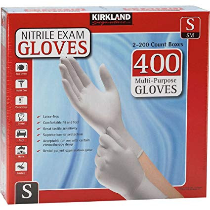 Kirkland Signature Nitrile Exam Gloves Small 2 x 200 Count | Fairdinks