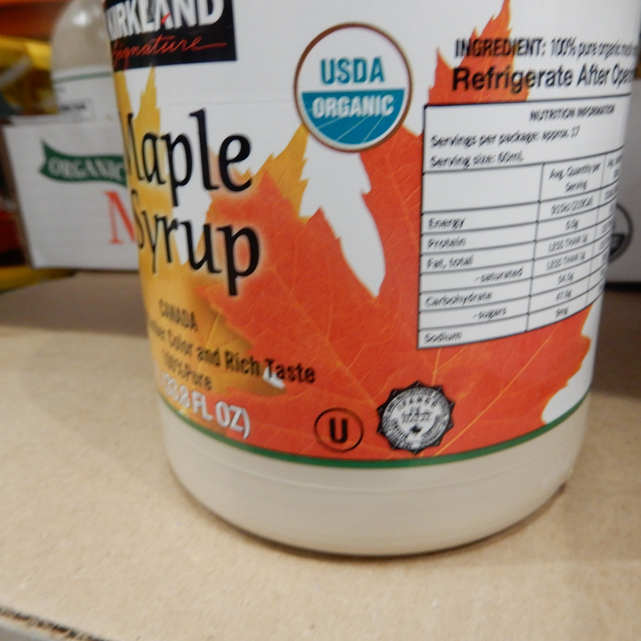 Kirkland Signature Organic Maple Syrup 1L Fairdinks