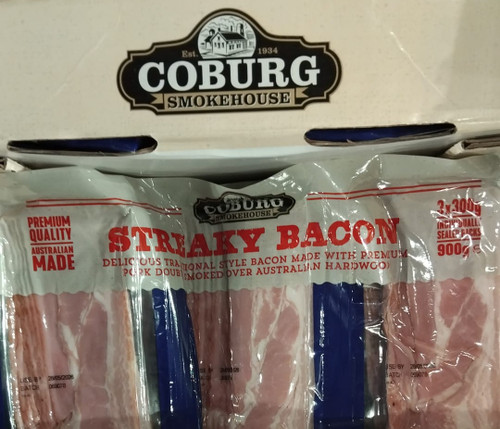Coburg Smokehouse Streaky Bacon Rashers 3 x 300g - 900G | Fairdinks